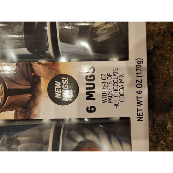 2021 Star Wars The Mandalorian 6 Mug Set Limited Edition w/ Cocoa Mix - Picture 9 of 10